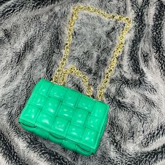 Faux Leather Quilted Bag. New With Tags! Great Color For Spring/Summer! Trendy Rectangular Flap Bag For Errands, Trendy Pouch Clutch For Errands, Green Travel Bag With Chain Strap, Trendy Green Flap Bag For Travel, Green Clutch Bag For Errands, Trendy Flap Bag With Removable Pouch For Errands, Green Square Bag With Chain Strap, Spring Green Shoulder Bag With Chain Strap, Chic Green Pouch Shoulder Bag