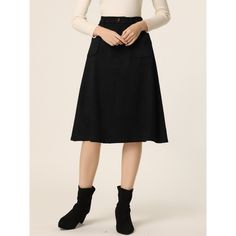 This beautifully a-line belted skirt brings a classic fall vibe to smart casual ensembles. Updating your wardrobe with this faux suede pocket skirt with an A-line silhouette for a universal body shape. Merging feminine and modern styles, this skirt is made of stretchy faux suede, which is comfortable and chic for the fall/winter season. Matching timeless knitwear, a blouse, retro leather boots, or high heels for a smart feminine impression. Fall Workwear Belted Skirt, Belted Skirt For Fall Workwear, Belted Skirt For Workwear In Fall, Flared Skirt For Workwear In Solid Color, Relaxed Fit Solid Color Fall Skirt, Belted Full Skirt For Work, Office Wear Bottoms For Fall, Fall Midi Skirt In Solid Color, Fall Belted Flared Skirt