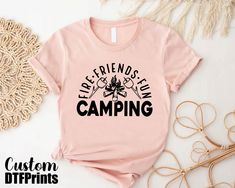 Fire Friends Fun Camping Shirt, Campfire Adventure Tee, Outdoor Fun Tee, Summer Camp Gift, Nature Lover Gift, Camping Crew Shirt, Camp Squad Tee  🎈HOW TO ORDER 1-) Please, check and review all the photos. 2-) Choose your t-shirt size and color. *Different styles of shirts may have different shades of same color choice due to different manufacturer brands. *For this reason, we recommend you to match shirts from the same styles if you want precisely matching colors (ex. Unisex, V-necks, Toddler, Summer Camp Shirt With Crew Neck For Outdoor, Summer Crew Neck Camp Shirt For Outdoor, Crew Neck Camp Shirt For Summer Outdoor Activities, Crew Neck Camp Shirt For Summer Outdoor, Custom Print T-shirt For Summer Outdoor, Summer Camping Tops With Custom Print, Custom Print Summer Tops For Camping, Pink Cotton Tops For Outdoor Activities, Custom Print T-shirt For Summer Outdoor Activities