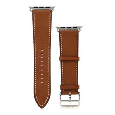 This is an authentic HERMES Barenia 34mm Apple Watch Attelage Band in Fauve. This watch band is crafted of barenia calfskin leather with palladium silver hardware. Hermes Barenia, Hermes Accessories, Handbag Wallet, Wallet Accessories, Silver Hardware, Watch Band, Watch Bands, Apple Watch, Calf Skin