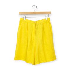 Nwt Diane Gilman Collection Women's 100% Linen Yellow Casual Shorts. These Shorts Are Lightweight, Breathable And The Perfect Yellow Color For Summer. They Feature A High Rise Waist, Button Closure And A Straight Leg Ending Mid Thigh Or Above The Knee Depending On Height. 100% Linen. New With Tag. Size Medium. Above The Knee, Yellow Color, The Knee, Casual Shorts, Straight Leg, High Rise, High Waisted, Womens Shorts, Yellow