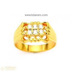 Mens Diamond Ring in 22K Gold  - 235-DR732 - Buy this Latest Indian Gold Jewelry Design in 10.100 Grams for a low price of  $1,082.49 Purple Diamond Engagement Ring, Gold Rings With Diamonds, Men's Diamond Rings, Diamond Gold Rings, Diamond Rings For Men, Mens Gold Diamond Rings, Mens Diamond Ring, Rings With Diamonds, Indian Gold Jewellery Design