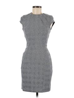 H&M Cocktail Dress Size: 4 Gray Dresses - used. 80% POLYESTER, 19% VISCOSE, 1% ELASTANE, Sheath, Mock, Tweed, Knee Length, Sleeveless | H&M Cocktail Dress - Sheath: Gray Tweed Dresses - Used - Size 4 Fitted Formal Mini-length Tweed Dress, Fitted Mini-length Tweed Dress For Formal Occasions, Formal Knee-length Fitted Tweed Dress, Formal Fitted Mini Tweed Dress, Chic Fitted Knee-length Tweed Dress, Fitted Mini Length Tweed Dress For Office, Fitted Tweed Dress For Business, Fitted Sleeveless Tweed Dress For Formal Occasions, Formal Fitted Midi-length Tweed Dress