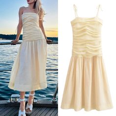 TAVIMART - women's pleated stitching suspenders midi dress sleeveless backless maxi dress elegant party dress evening dress 2024summer Maxi Dress Elegant, Elegant Party Dress, Backless Maxi Dress, Elegant Party Dresses, Backless Maxi Dresses, Elegant Party, Dress Evening, Dress Elegant, Midi Dress Sleeveless