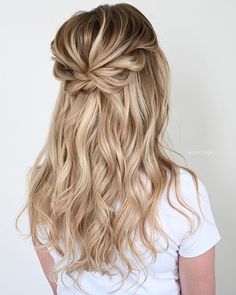 Bridemaids Hairstyles, Braided Half Updo, Bridesmaid Hair Makeup, Long Hair Updo, Half Updo, Penteado Cabelo Curto, Half Up Half Down Hair, Half Up Hair