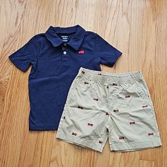 Toddler Boy Firetruck Polo Shirt & Shorts Set; Washed But Never Worn And In New Condition; Functional Buttons On Polo Shirt, Elastic Waist Shorts. Baby Fits, Baseball Outfit, Carters Girl, Jogging Suit, Polka Dot Shirt, Elastic Waist Shorts, Warm Jacket, Short Set, Romper Pants