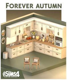 an image of a kitchen with the words forever autumn on it