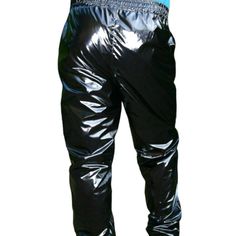 EN The JG pants are made of shiny PVC wetlook nylon. Lining: 100% soft, shiny PVC wetlook nylon Wadding. FILLING 100% polyester is warm, soft, lightweight and moisture resistant. This padding is breathable, allowing air and steam to pass through. - 6mm 2 outside pockets Elastic waistband Elastic in the legs Colors: 1. black 2. red 3. navy blue 4. blue 5. olive green 6. burgundy 7. dark blue 8. white 9. dark green 10. dark gray 11. violet 12. brown 13. apple green Size - XXS-4XL Size - XS - 5XL I Stretch Shiny Black Bottoms, Black Shiny Stretch Bottoms, Black Stretch Shiny Bottoms, Nylon Pants, Rain Pants, Jogging Pants, Jogging, Gender Neutral, Trousers