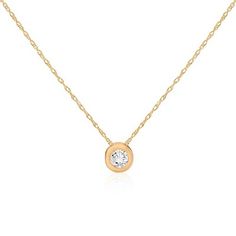 Pompeii3 1/2ct Round Solitaire Bezel Diamond Pendant 14k Yellow Gold, Women's, Size: Small Classic Gold Solitaire Necklace With Smooth Bezel, Gold Diamond Solitaire Necklace With Smooth Bezel, Minimalist Yellow Gold Solitaire Necklace With Smooth Bezel, Classic Round Solitaire Necklace With Smooth Bezel, Anniversary Solitaire Necklace With Round Cut And Smooth Bezel, Yellow Gold Solitaire Necklace With Smooth Bezel, Classic 14k Gold Birthstone Necklace With Bezel Setting, Classic Yellow Gold Round Cut Birthstone Necklace, Anniversary Yellow Gold Diamond Necklace With Smooth Bezel