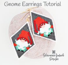 Light up the holidays with this magical Elf Earrings Beading Pattern. Brick Stitch Earrings Tutorial, Elf Earrings, Seed Bead Projects, Stitch Earrings, Holiday Beading, Earrings Tutorial, Earring Kit, Beaded Earrings Tutorials, Pendant Tutorial