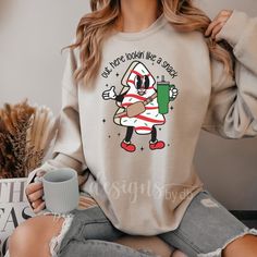 Choose Between 4 Colors. I T E M D E T A I L S Crewneck Sweatshirt 50% Cotton, 50% Polyester Unisex Sizing Boojee Out Here Lookin Like A Snack Shirt, Christmas Tree Cake Shirt, Christmas Crewneck, Holiday Sweater, Funny Christmas Shirt, Xmas Tee Holiday Crewneck Sweatshirt, Christmas Sweaters Cute, Christmas Themed Shirts, Sarcastic Christmas Shirts, Winter Cricut Shirts, Christmas Shirt Design Ideas, Cute Christmas Shirts Vinyl, Christmas Funny Shirts, Funny Christmas Sweatshirts