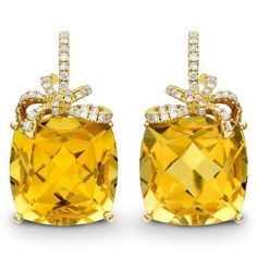 METAL SPECIFICATIONS Metal Name: Yellow Gold 14K STONE SPECIFICATIONS Stone Name: CITRINE/DIAMOND Stone Cut : Cushion & Round cut Stone Specifications: There are two citrines approx. 23.50 carats each (Approx. Size 16.3 x 16.3 mm) & approx. 0.30 carat round diamonds on the side in each earring. Natural earth-mined stones. Total Stone Weight : approx. 47.60 carats Color : Yellow/F Clarity : AAA/VVS1 APPRAISAL Appraised Value : $10050.00 Comes with a FREE APPRAISAL All kind of customizatio Luxury Yellow Gold Dangle Crystal Earrings, Luxury Yellow Gold Diamond Earrings For Party, Yellow 14k Gold Fine Jewelry Earrings, Formal Yellow Gold Earrings With Gemstone Accents, Luxury Yellow Gemstone Earrings, Yellow Diamond Earrings With Gemstone, Elegant Yellow Diamond Earrings For Formal Occasions, Luxury Topaz Earrings For Formal Occasions, Luxury Yellow Gold Citrine Earrings