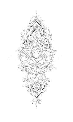 a black and white drawing of an ornate design