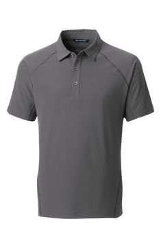 Ultrasoft, four-way-stretch jersey fabric defines a handsome short-sleeve polo that wicks away sweat and keeps you cool on and off the green. 46" length (size Large) Spread collar Short sleeves UPF 50+ sun protection Four-way-stretch fabric 88% polyester, 12% spandex Machine wash, tumble dry Imported Fitted Gray Polo Collar T-shirt, Gray Fitted Polo Collar T-shirt, Moisture-wicking Cotton Polo Shirt, Functional Cotton Collared Top, Gray Short Sleeve Sporty Polo Shirt, Moisture-wicking Short Sleeve Golf Polo Shirt, Moisture-wicking Short Sleeve Polo Shirt For Golf, Functional Cotton Polo Collar Top, Stretch Polo Shirt For Work