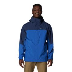 Waterproof/breathable and made with 100% recycled material  the men's Columbia Wahkeena Falls 3L Shell Jacket is ready for all-season adventures with an adjustable hood and cuffs to seal out rain. Blue Functional Waterproof Windbreaker, Functional Blue Waterproof Windbreaker, Waterproof Blue Outerwear For Outdoor Work, Blue Functional Outerwear For Outdoor Work, Functional Blue Outerwear For Outdoor Work, Blue Weatherproof Outerwear For Outdoor Activities, Weatherproof Blue Outerwear For Outdoor Activities, Blue Functional Weatherproof Windbreaker, Blue Weatherproof Functional Windbreaker