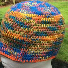 Orange Toned Cotton Beanie Hat, Halloween Wear. 0505 Multicolor Bucket Hat For Fall, Multicolor Cap For Fall, Multicolor Fall Cap, Fall Multicolor Cap, Multicolor Beanie Cap For Beach, Multicolor Beanie One Size For Beach, Multicolor Cap Beanie For The Beach, Multicolor Beanie For Beach, One Size, Multicolor Beanie For Beach, One Size Fits Most