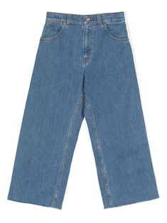 blue cotton denim contrast stitching high-rise belt loops classic five pockets raw-cut edge signature Interlocking G embroidered at the rear straight leg unlined logo-embossed buttons concealed fly and button fastening Skate Jeans, Dress With Jean Jacket, Baby Boy Accessories, Gucci Kids, Burberry Kids, Dolce And Gabbana Kids, Boys Denim, Boys Bottoms, Kenzo Kids