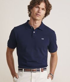 The soft feel, bold colors and goes-with-anything versatility make our 100% cotton Heritage Pique Polo a must-have for every closet. Navy Cotton Polo Shirt, Navy Cotton Polo Shirt For Spring, Spring Navy Cotton Polo Shirt, Navy Casual Polo Shirt For Business Casual, Classic Navy Cotton Polo Shirt, Spring Business Casual Cotton Polo Shirt, Casual Cotton Polo Shirt For Business Casual, Bold Colors, Mens Polo