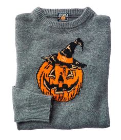 Product Details: Women's Fit Dry Clean Only Woven Label 80% Wool 20% Acrylic blend Imported Cheap Casual Halloween Sweater, Casual Halloween Sweater, Autumn Sweater Wool, Fall Knitted Sweatshirt, Kiel James Patrick, Monogram Outfit, James Patrick, Halloween Sweater, Sweater Sale