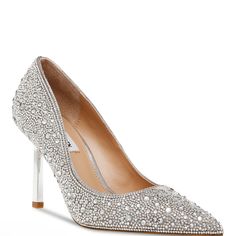 Steve Madden's Classie Pumps Top Sleek Stilettos With Shimmering Rhinestones And Pointed Toes Adding Gorgeous Flash To Dressy Looks. 3-3/4" Stiletto Heel Pointed-Toe Slip-On Pumps Allover Rhinestone Embellishments Steve Madden Hayle Rhinestone, Crystal High Heel Wedding Shoes For Evening, Crystal Pointed Toe Heels For Evening, Crystal Pointed Toe Evening Heels, Chic Crystal Heels For Formal Occasions, Elegant High Heel Crystal Wedding Shoes, Elegant Crystal High Heel Wedding Shoes, Elegant Crystal Heels For Events, Crystal Closed Toe Heels For Evening