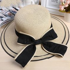 Cowboy Hats Women, Straw Decorations, Womens Beach Hat, Crop Top Skirt Set, Summer Hats For Women, Sun Protection Hat, Bow Pattern, Sun Hats For Women, Beach Hat