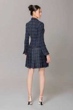 Milana A-line Double Breasted Tweed Above The Knee Dress | MEAN BLVD Above The Knee Dress, Knee Dress, Designer Collection, Above The Knee, Dresses Xs, Online Fashion, The Knee, Latest Fashion Trends, Double Breasted