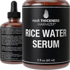 PRICES MAY VARY. What Makes Us Different? Unlike generic essential oils, Hair Thickness Maximizer’s Rice Water Serum for Hair Growth is specifically made for your hair growth in mind! We are a USA based brand that uses the highest quality hair ingredients with optimal concentration. This hair growth serum is combined with Rice Water, Argan Extract, Chamomile Flower Extract, Seaweed Extract and more! Strengthen, Replenish, Repair & Protect: Rice Water Serum has been used for centuries to stimulat Rice Serum, Rice Water For Hair Growth, Rice Water For Hair, Serum For Hair, Receding Hair Styles, Fermented Rice, Split End, Hair Thickness, Stimulate Hair Follicles