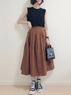 Kawaii Envelopes, Áo Blu, Academia Outfits, Academia Fashion, Brown Skirt, 가을 패션