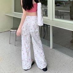 TAVIMART Streetwear Floral Printed Casual Cargo Pants Women Summer New High Waist Drawstring Pleated Loose Wide Leg Pants There may be errors in manual measurement, 1-3cm error is normal. The color in the image could look slightly different from the actual product. Baggy White Bottoms For Vacation, White Baggy Pants For Vacation, White Pants With Pockets For Spring, Baggy White Bottoms For Summer, White High-waisted Casual Pants, White High-waisted Wide Leg Pants With Pockets, White Non-stretch Summer Bottoms, White Non-stretch Bottoms For Summer, White Full Length Wide Leg Pants For Beach