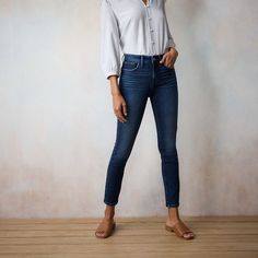 Trendy style is effortless with these high-waisted skinny jeans from LC Lauren Conrad.Click on this WOMEN'S GUIDE to find the perfect fit and more! FEATURES 5 pockets Cuffed hems can be worn rolled or unrolled Zipper front UnlinedFIT & SIZING Short: 27-in inseam Petite: 27-in inseam Petite short: 27-in inseam 7-in leg opening High rise sits below the natural waistline Fitted through the hip and thigh Skinny leg openingFABRIC & CARE Cotton, recycled polyester, rayon, Lycra Machine wash ImportedSU Slim Fit Medium Wash Pants With Pockets, Medium Wash Slim Fit Bottoms With Pockets, Slim Fit Medium Wash Bottoms With Pockets, Versatile Straight Leg Jeggings For Everyday, Fitted Cropped Tapered Leg Jeans, Everyday Cropped Tapered Jeans, Fitted Cropped Tapered Leg Jeans For Everyday, Fitted Tapered Leg Cropped Jeans, Fitted Slim Bottoms For Everyday