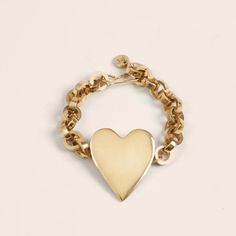 Heart Link Bracelet – Parker Thatch Chic Polished Jewelry Bracelet, Luxury Adjustable Heart-shaped Bracelet, Chic Polished Bracelets As A Gift, Chic Polished Bracelets As Gift, Chic Polished Finish Bracelets For Gifts, Chic Polished Bracelets For Gifts, Orinda California, Parker Thatch, Plated Jewelry