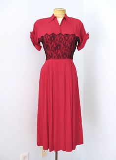 Red Vintage Evening Dress, Red Vintage Dress For Formal Occasions, Red Dresses For Vintage Events, Red Vintage Dress For Vintage Events, Red Vintage Dress In 1950s Style, Red Vintage Dresses With Buttons, Red Vintage Dress With Buttons, Vintage Red Dresses With Buttons, Vintage Red Dress With Buttons