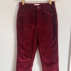 Such Cute Pants. Never Worn Out. Great Condition. Red High-waist Corduroy Bottoms, High Waist Red Corduroy Pants, High Waist Burgundy Cotton Pants, Red Corduroy Bottoms With Pockets, Red Corduroy Bottoms For Fall, Red Straight Leg Corduroy Bottoms, Red Fitted Corduroy Bottoms, Red Wide Leg Corduroy Pants, Fitted Red Corduroy Bottoms