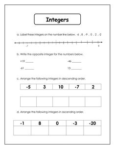 a number line worksheet with numbers on it