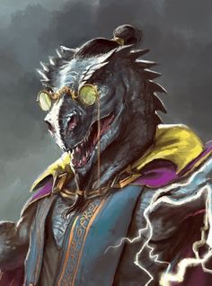 Dragonborn Wizard, Glasses Portrait, Wizard Robes, Portrait Male, Virtual Tabletop, Fantasy Portraits, Call Of Cthulhu