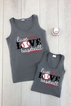 Mommy & Me Matching "Live, Love Baseball" tank tops are great quality and stunning! Little girls love to match their mommy! Perfect for Spring and Summer and even photo props! Super stylish, yet so comfy! Baseball Tank, Girls Love, Live Love, Fun Prints