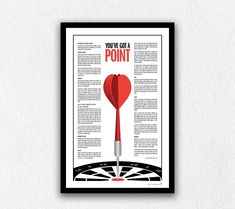 a poster with the words you've got a point and dart hitting in it