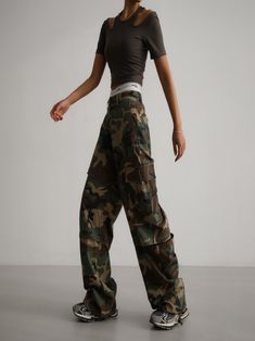 A cargo style wide leg trouser in maxi length. Camouflage color. Pocket details. Made in 100% cotton material. Model is in MINUSEY S. ✔️ Free worldwide express shipping over $100✔️ Loved by 6,500+ customers✔️ Limited edition collections, maximum styleStay ahead of the trend with can’t-find-anywhere-else staples. Your closet will thank you 💕 * MINUSEY S = EU 34, US 2* MINUSEY M = EU 36, US 4* 100% Cotton* Dry clean* Made in Korea - Model Height: 169cm/5'6" (US2, EU34) Camouflage Wide Leg Cargo Bottoms, Combat Wide Leg Pants With Multiple Pockets, Combat Style Wide Leg Pants With Multiple Pockets, Military Style Wide Leg Cotton Cargo Pants, Combat Style Wide-leg Pants With Multiple Pockets, Combat Wide-leg Pants With Multiple Pockets, Camouflage Wide Leg Bottoms With Multiple Pockets, Wide Leg Camouflage Bottoms With Multiple Pockets, Camouflage Wide-leg Bottoms With Multiple Pockets