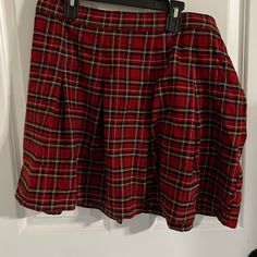 Brand New Never Worn Hollister, Red Plaid Flannel Skirt, Great Quality And Condition, Has Zipper On The Side And Cute Pleading Pattern In The Front Flannel Skirt, Red Plaid Skirt, Red Plaid Flannel, Plaid Skirt, Plaid Skirts, Plaid Flannel, Red Plaid, Hollister, Womens Skirt