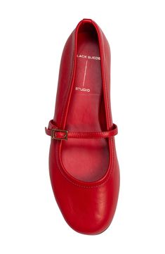 Add a dose of vintage-inspired charm to your ensemble with this flexible leather ballet flat finished with a retro mary jane strap. Adjustable strap with buckle closure Leather upper, lining and sole Made in Brazil Mary Jane Flats, Leather Ballet Flats, Ballet Flat, Womens Flats, Black Suede, Ballet Flats, Mary Janes, Designer Shoes, Brazil