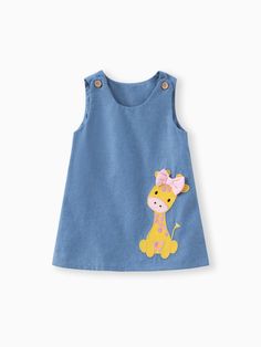 Denim Tank Dress, Denim Baby, Cotton Frocks, Denim Tank, Cute Giraffe, Halloween News, Dress 16, Polyester Dress, Casual Girl