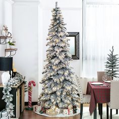 a decorated christmas tree in a living room