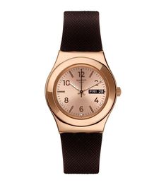 Discover BROWNEE, a brown watch with a stainless steel case and silicone strap. Swiss made. Free ground shipping on all orders and 2-year warranty Brown Watch, Brown Watches, Pink Watch, Gold Water, Brown And Pink, Pink Cases, Swatch Watch, Pink And Brown, Stylish Watches