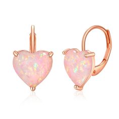 PRICES MAY VARY. 【Heart Opal Earrings for Women】Leverback dangle earrings add style and elegance to your looks. Easy to match costume. Fashion pendant earrings made of high quality 14K rose gold plated brass and pink heart fire opal, lead-free, nickel-free and hypoallergenic. 【Leverback Dangle Earrings】Hanging lever earrings size: 18mm, weight: 2.40g. Leverback Dangle Earrings stone is heart pink fire opal size: 10*10mm. Women and girls drop dangle earrings come elegantly packaged in a beautiful Red Opal, Dangle Hoop Earrings, Rose Gold Pink, Opal Earrings, Pink Opal, Pendant Earrings, Stone Earrings, Fire Opal, Pink Heart