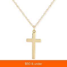 in stock Formal 14k White Gold Necklaces, Classic 14k White Gold Necklace, Classic Formal Jewelry From Macy's, Yellow Gold Plated Crucifix Jewelry, Macy's Formal Jewelry With Polished Finish, Gold-tone Sterling Silver Necklace Fine Jewelry, Formal Yellow Gold Necklace With Polished Finish, Formal Polished Pendant Jewelry, Timeless Macy's Jewelry For Anniversary