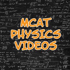 a blackboard with the words mca physics videos written in orange and white on it