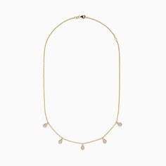 Effy D'oro 14K Yellow Gold Diamond Rain Drop Station Necklace 0.49 TCW 14k Yellow Gold Teardrop Charm Necklaces, Teardrop 14k Yellow Gold Charm Necklaces, 14k Gold Drop Necklace, 14k Gold Drop Necklace In Fine Jewelry Style, 14k Yellow Gold Diamond-cut Necklace, 14k White Gold Teardrop Necklace, Classic 14k Yellow Gold Drop Necklace, 14k Gold Drop Necklace Fine Jewelry, Yellow Gold Teardrop Diamond Necklace With Delicate Chain