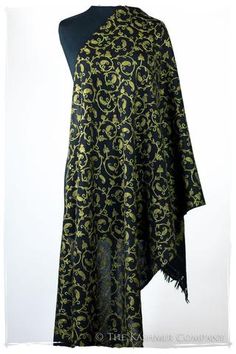 Black Shawls For Dresses — Seasons by The Kashmir Company Hand Dyed Shawl, Iron Fences, Queen Dresses, Wrought Iron Fences, Black Shawl, Bustling City, Golden Days, Suits Design, The Secret Garden