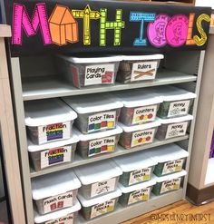 a classroom display with lots of different colors