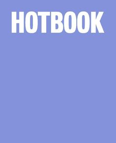 the words hotbook are white against a blue background